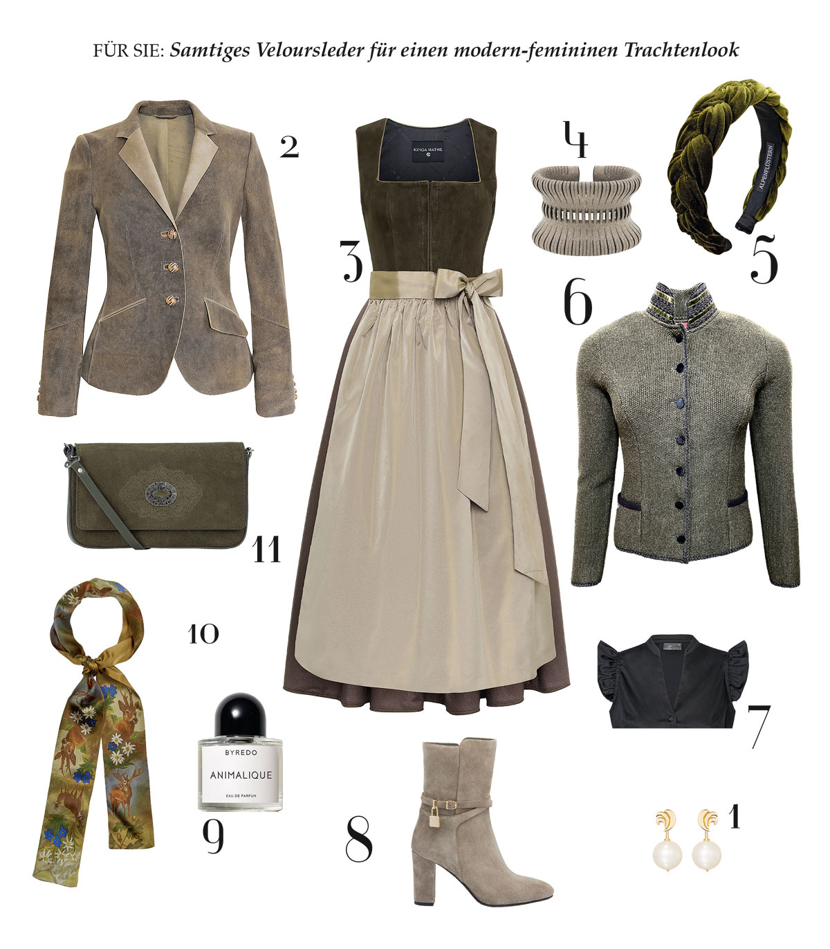 Trachten-Chic in Naturfarben Samtiges Veloursleder für einen modern-femininen Trachtenlook