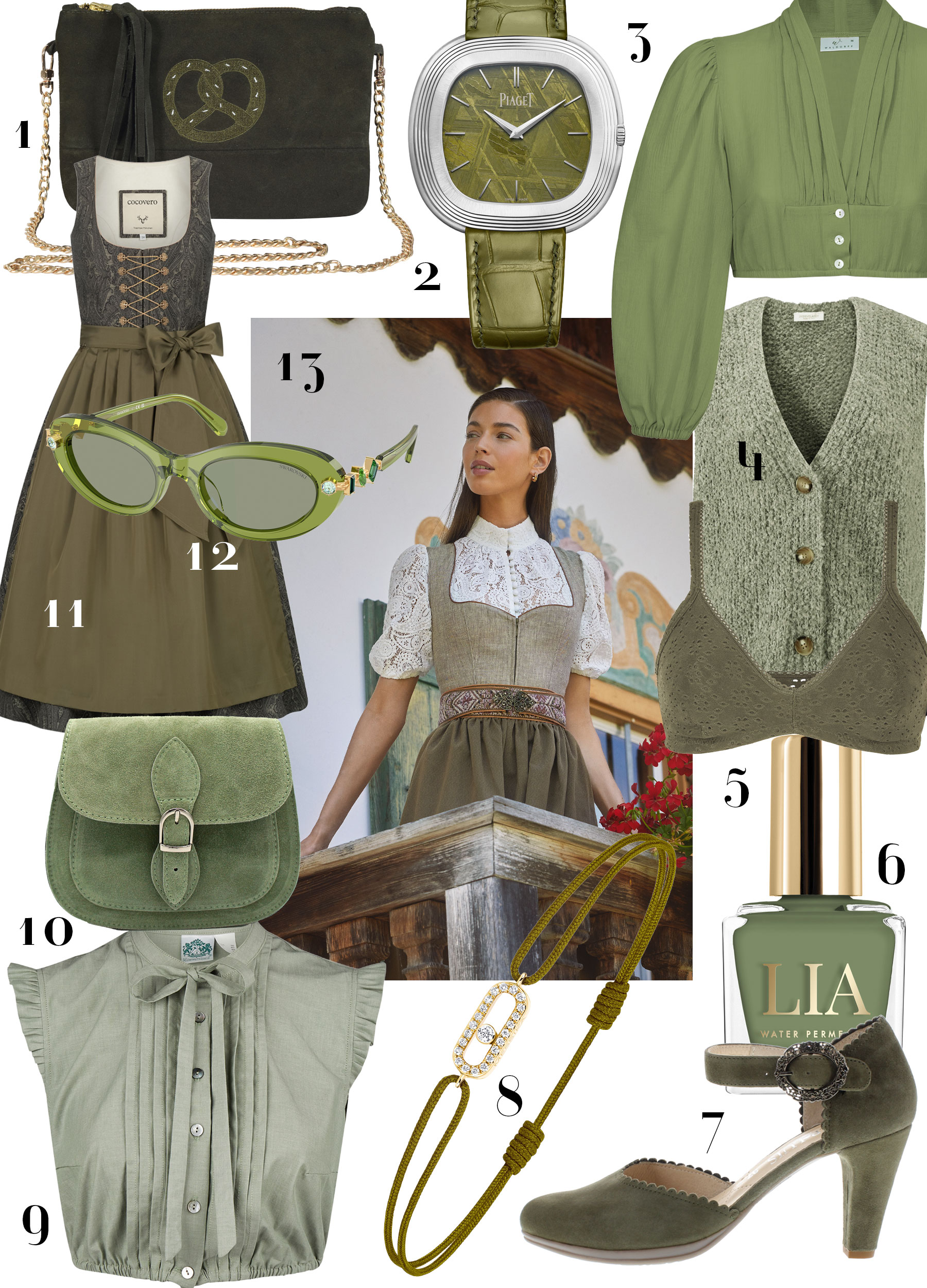 Trendfarbe Khaki Tracht fur Sie