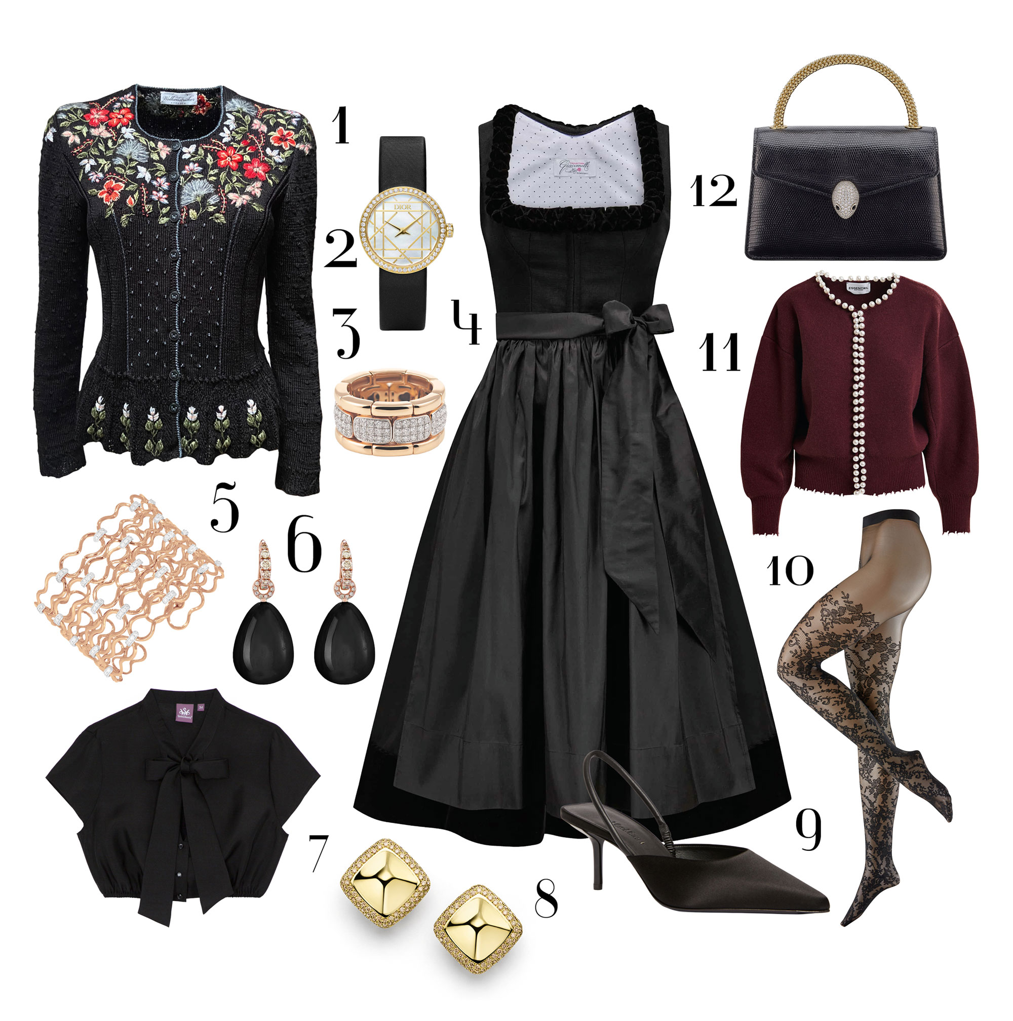 Weihnachts Glam Für Sie: Weihnachts-Glam – Pure Eleganz in schimmerndem Schwarz und Gold