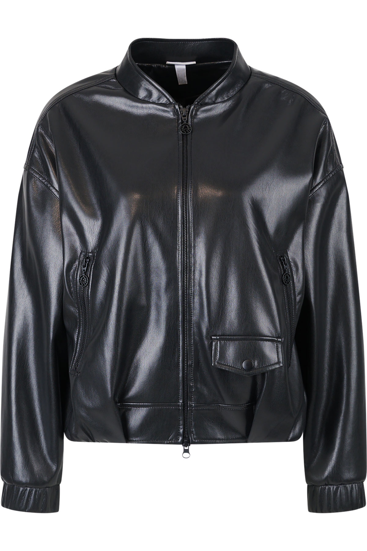 Schwarze Blouson-Jacke aus Kunstleder aus der Business Tiger Kollektion von Sportalm