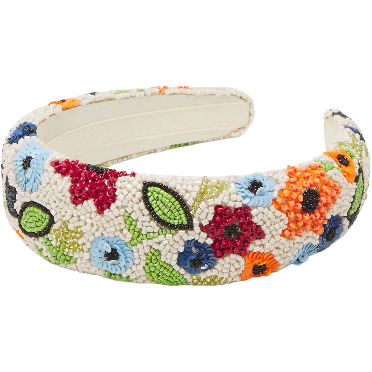 Breites Haarband mit bunten floralen Perlenstickereien von Becksöndergaard.