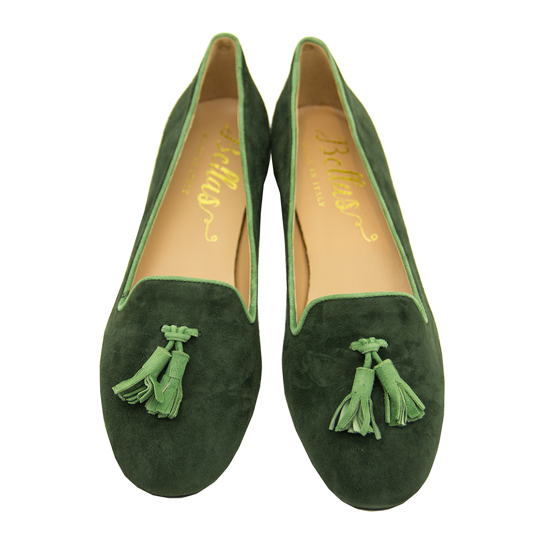 Grüne Wildleder Loafers Verde Nacha von Bellas