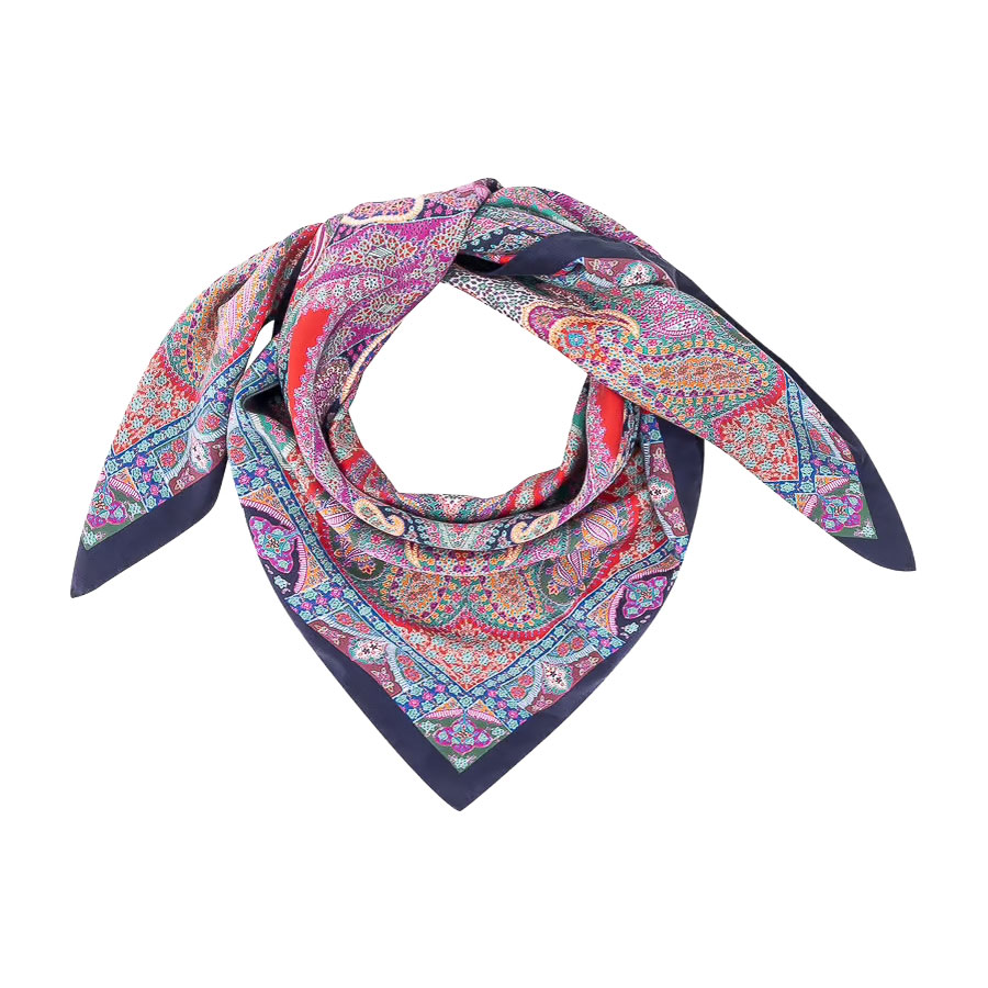 Mehrfarbiges Seidentuch mit Paisley-Muster von Ela Hubegger.