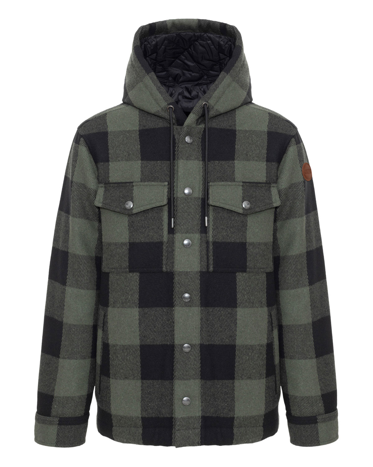 Colmar – Wattierte Hemdjacke mit Kapuze Grün-schwarz karierte Hemdjacke von Colmar mit Kapuze